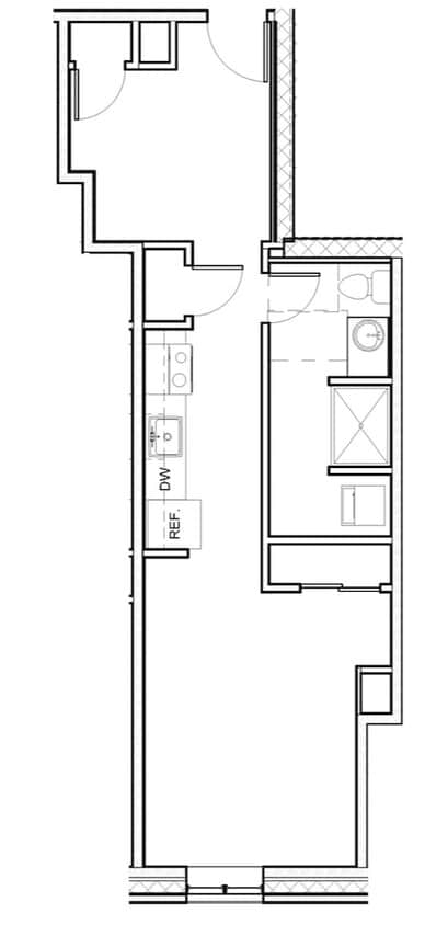 Floor Plan - Long Studio 212-612