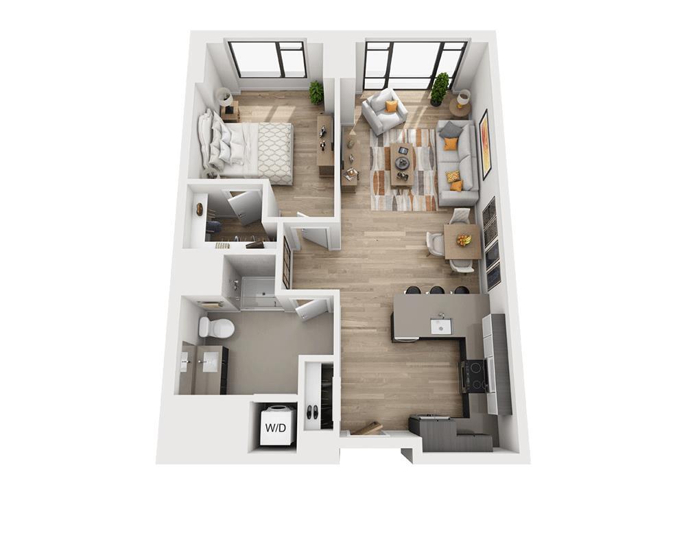 Floor Plan - One Bedroom A1BA
