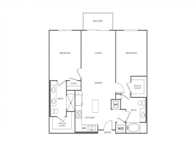 Two Bedroom Two Bath (1133 SF) - Two Bedroom Two Bath (1133 SF)