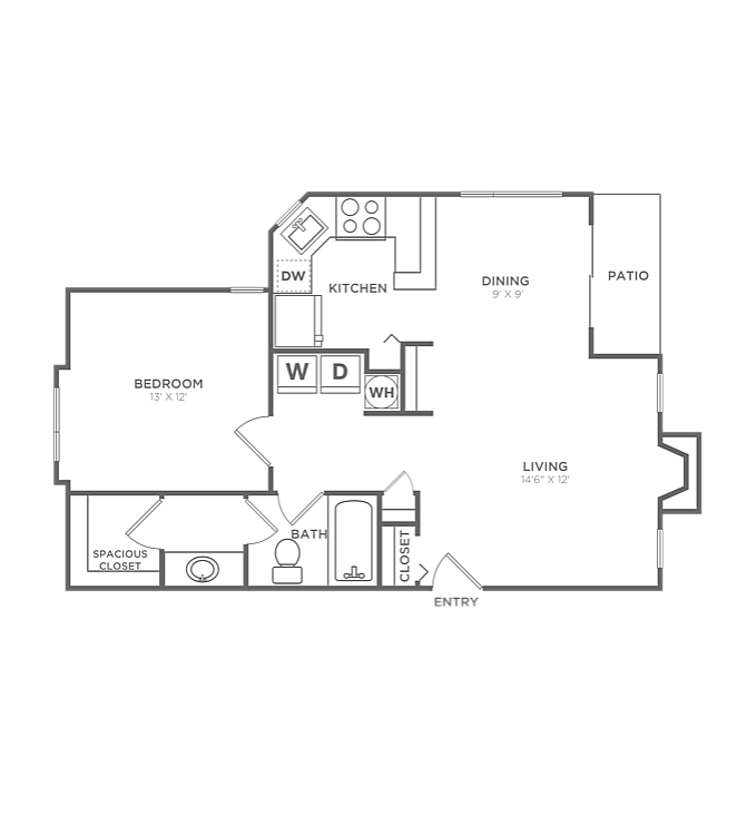 One Bedroom One Bath (712 SF) - One Bedroom One Bath (712 SF)