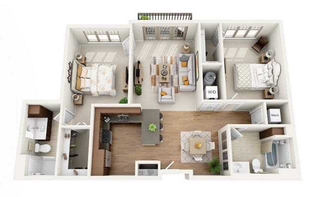 Floor Plan 2I | Wells Street Station | Apartments in Delafield, WI - 2I