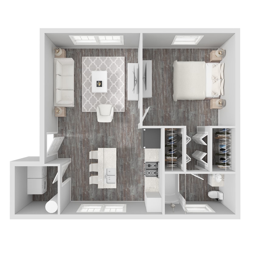 Floor Plan - 1 Bed w/ Garage