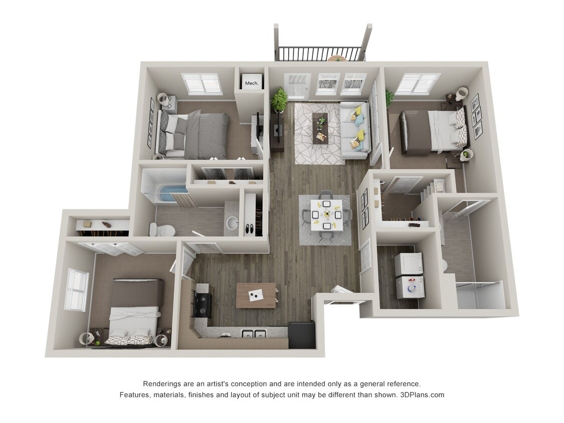 Floor Plan - 3 Bedroom 2 Bathroom