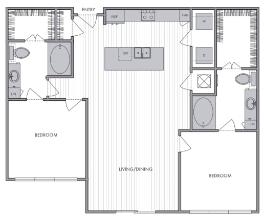 Floor Plan - 2 Bed_2 Bath_J