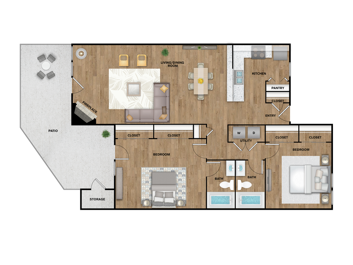 B2_1335 - 2 Bed, 2 Bath B Upgraded (140% Income Restricted)