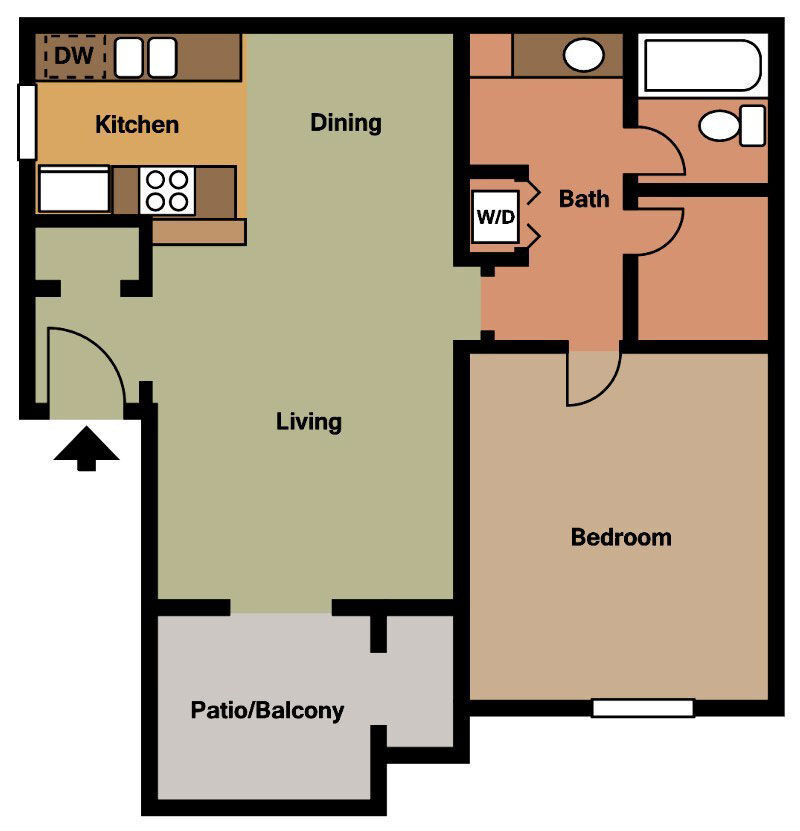 Floor Plan - 1x1AR1T3