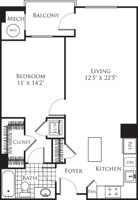 Floor Plan - 1 Bedroom- 784