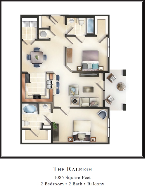 Floor Plan - The Raleigh with Balcony