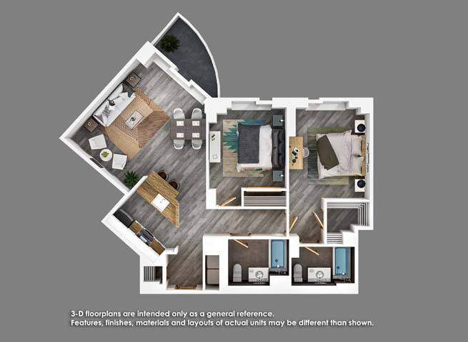 Floor Plan - 2 Bedroom 2 Bath- B10