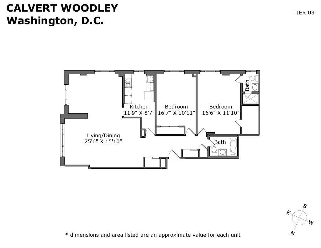 Floor Plan - 1300 sqft Two Bed Two Bath