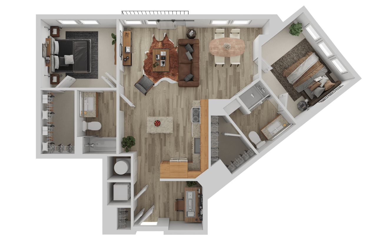 Floor Plan - 2 Bedroom 2 Bathroom