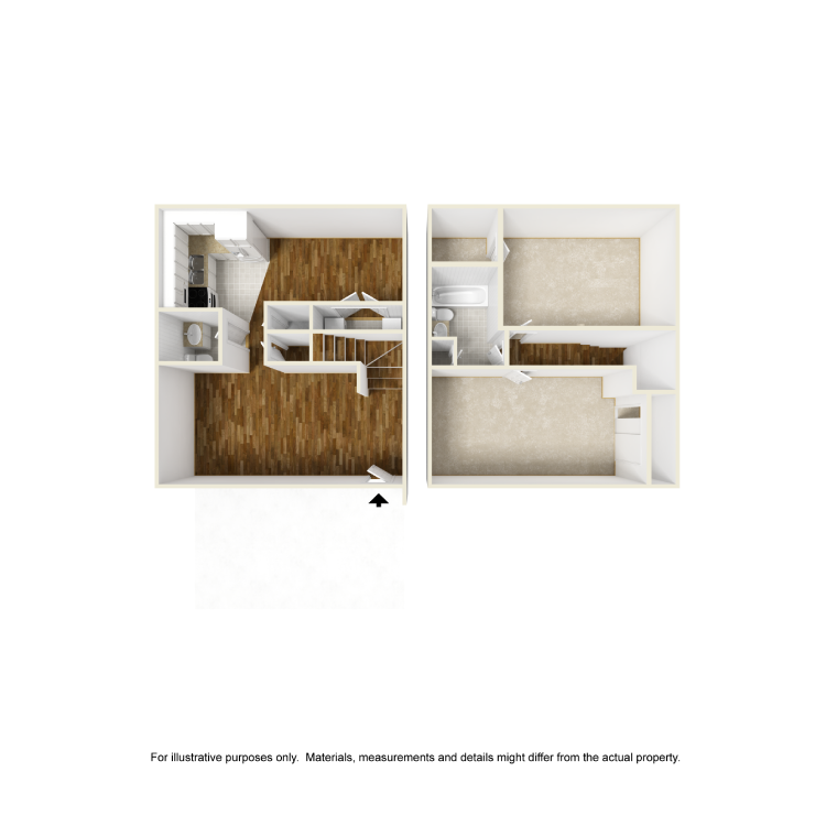 2btown.png - 2 Bed 1.5 Bath