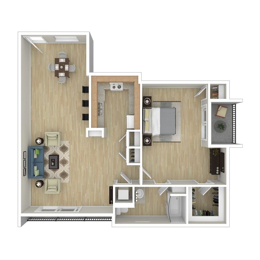 Floor Plan - Large 1 Bedroom