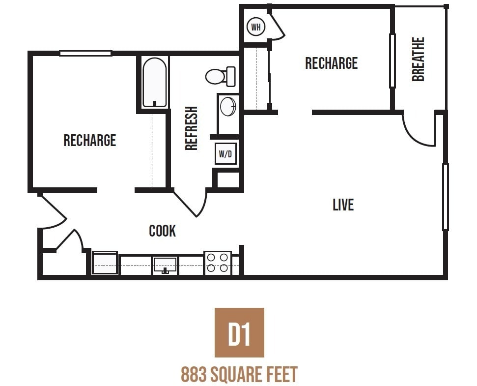 2 Bedroom 1 Bathroom - Two Bedroom