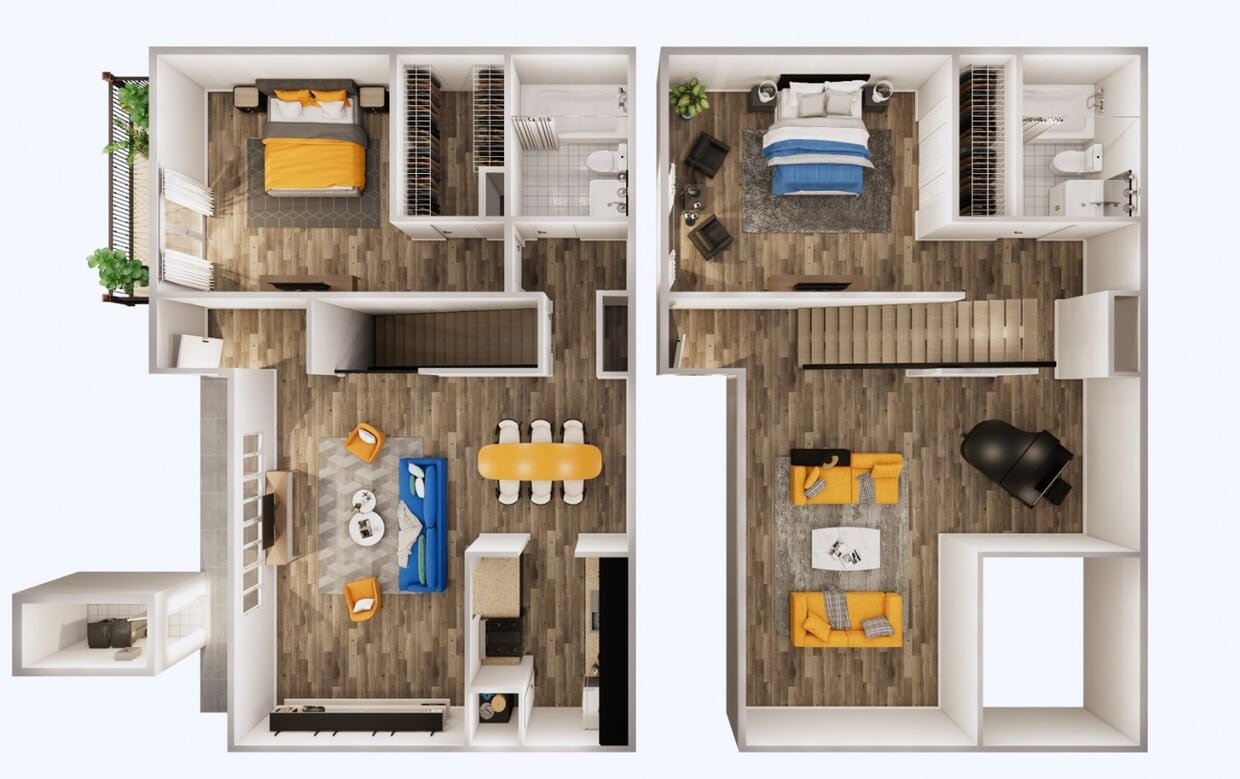 Floor Plan - H2 - 2 Bed/2 Bath