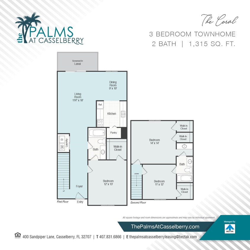 Floor Plan - The Coral Townhome