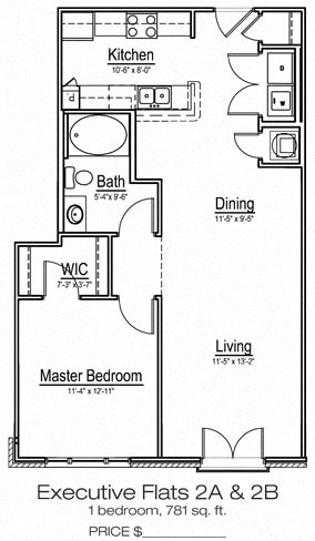 Floor Plan - Executive Flats 2a-2b
