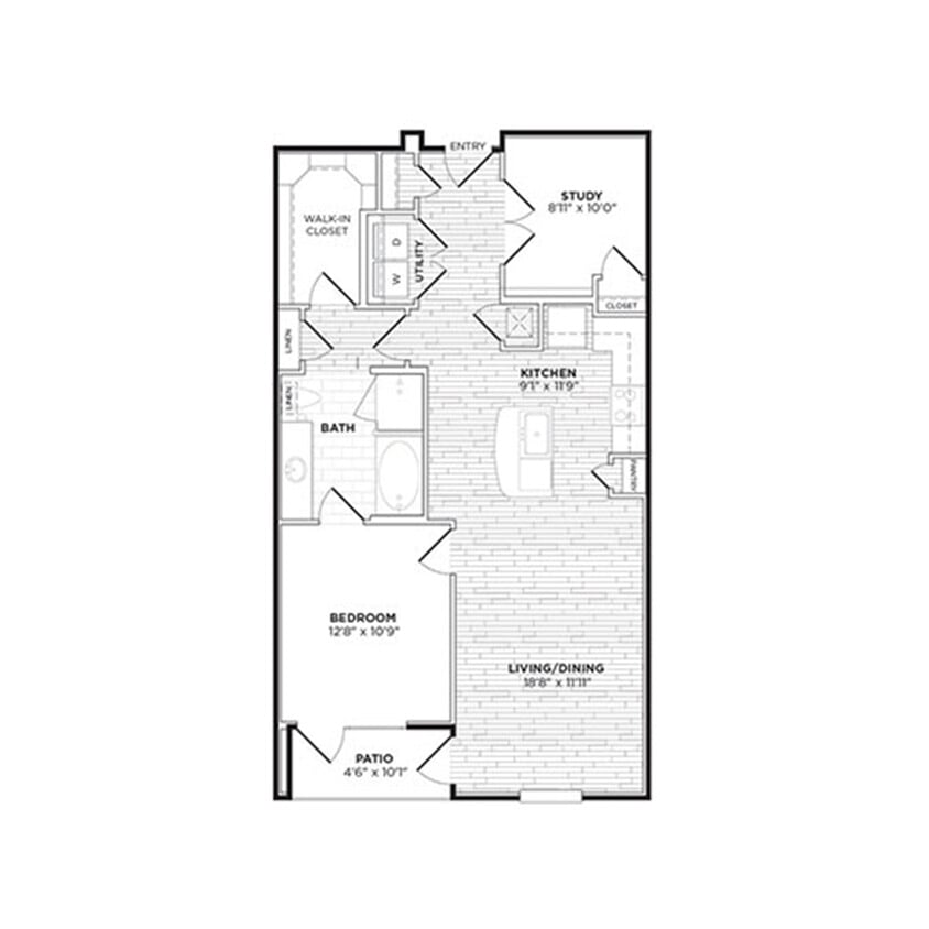 Floor Plan - A6C - One Bedroom