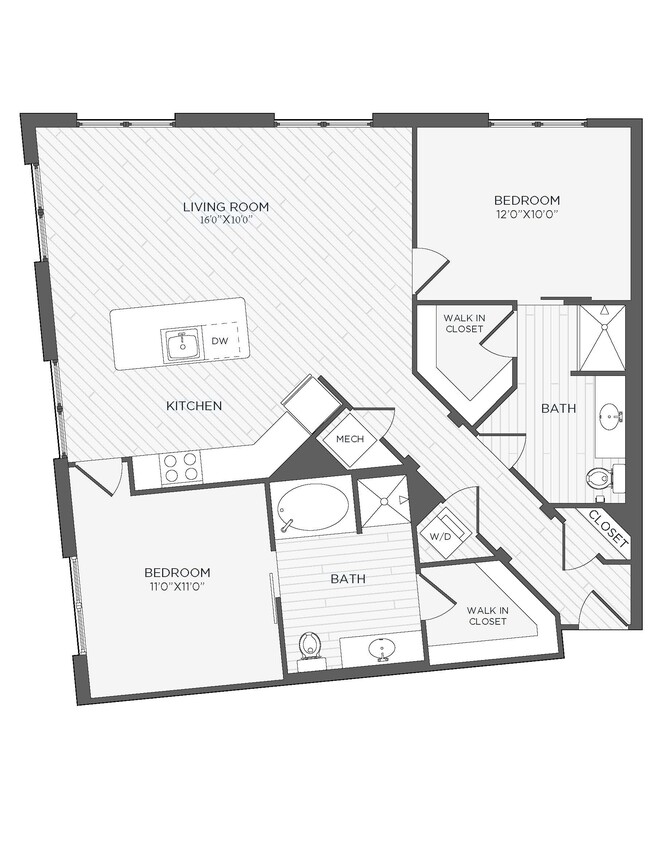 Floor Plan - 2 Bed 2 Bath-B2 - Navigator