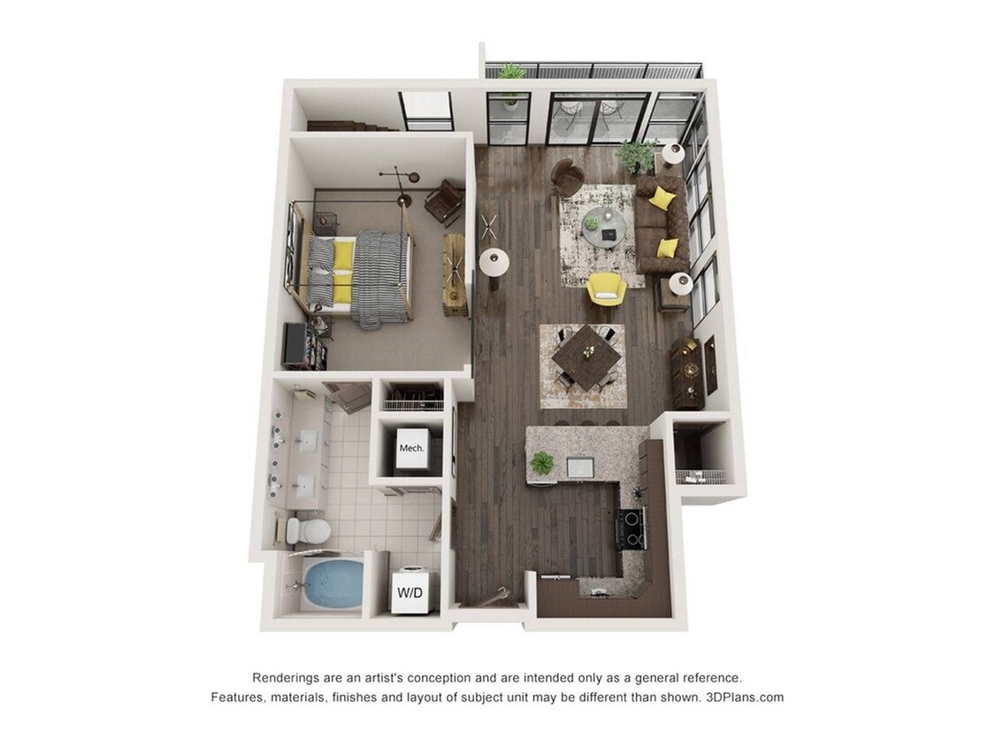 1 Bedroom - 1.5 Bathroom with Den - Yardley (1 Bedroom & 1.5 Bathroom w/ a Den)