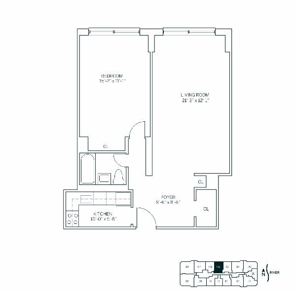Floor Plan - WATERSIDE SQUARE NORTH - 1 Bedroom One Bathroom