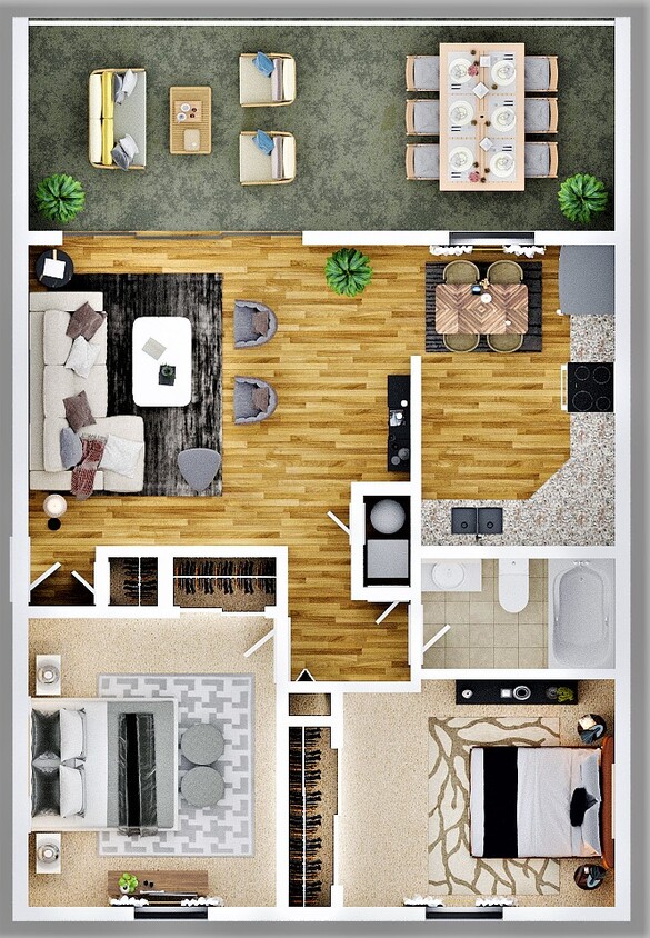 Floor Plan - Two Bedroom One Bath