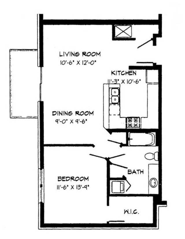 1 Bed / 1 Bath - 752 SF - 1 Bed / 1 Bath - 752 SF