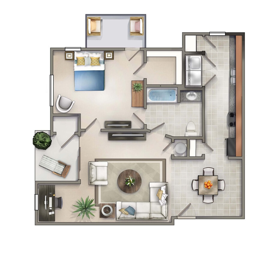 Floor Plan - The Brown w/Two Balcony