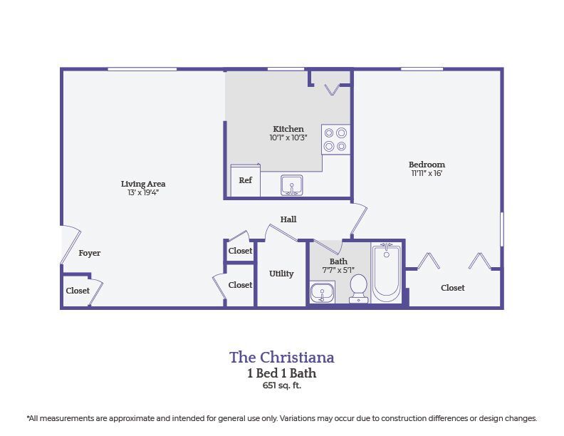 TheChristiana_1Bed1Bath - The Christiana-1 bedroom  