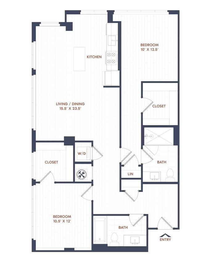 Floor Plan - 2 Bed/2 Bath-B11