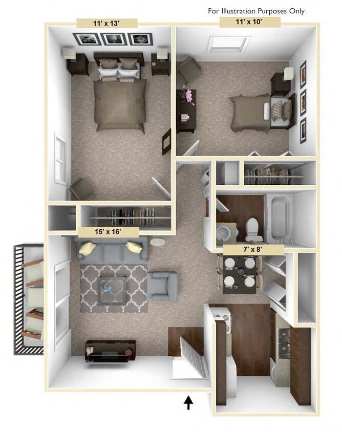 Floor Plan - Timberland Two Bedroom 