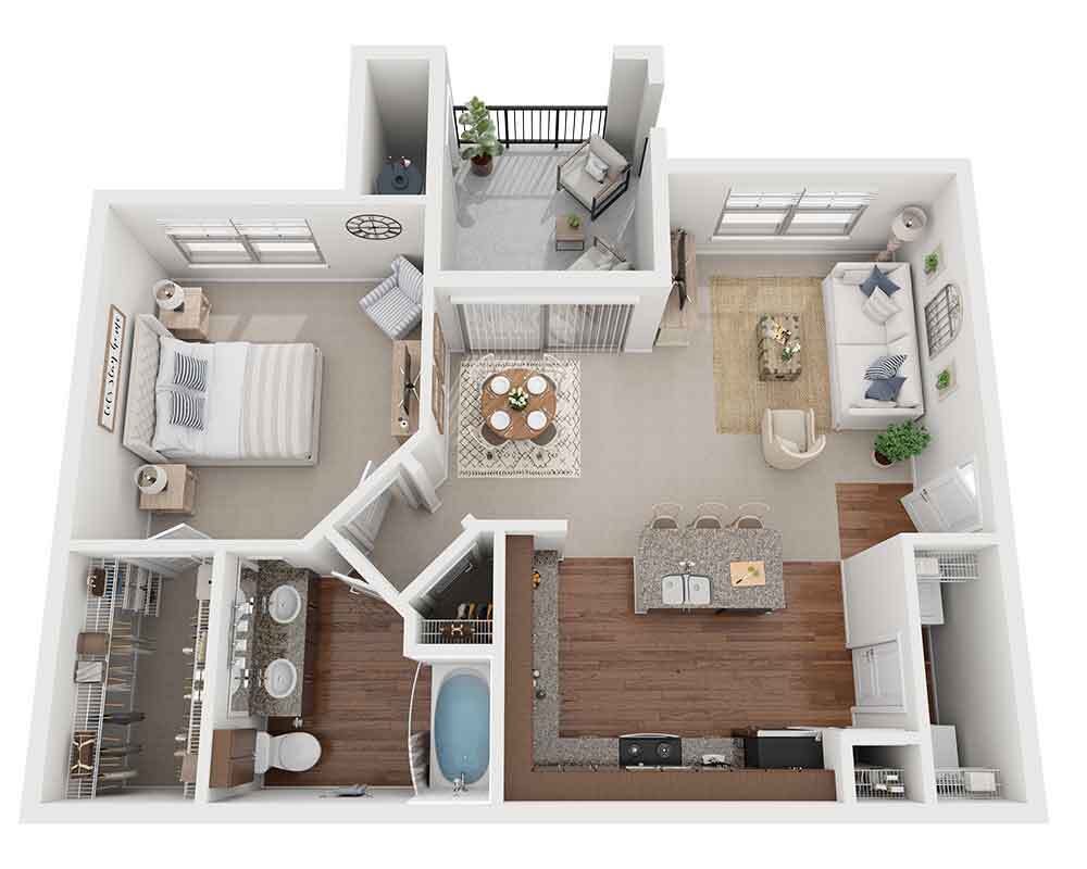 Floor Plan - One Bedroom A1C