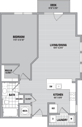 Floor Plan - Dogwood 1 Bed/1 Bath
