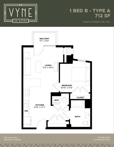 Final - Vyne On Haven - Floor Plans - 1 BED B - TYPE A - 1 BED - B TYPE A