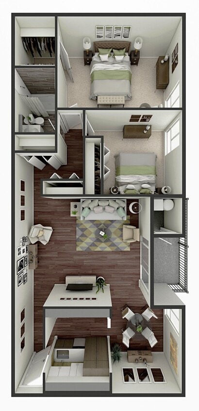 Floor Plan - 2 Bed 1 Bath