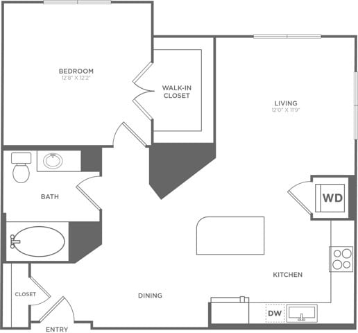 One Bedroom One Bath (873 SF) - One Bedroom One Bath (873 SF)