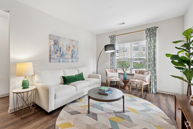 B1 - Wrigley 2BR, 2BA - 1,079SF - Living Room - The Infield Lofts