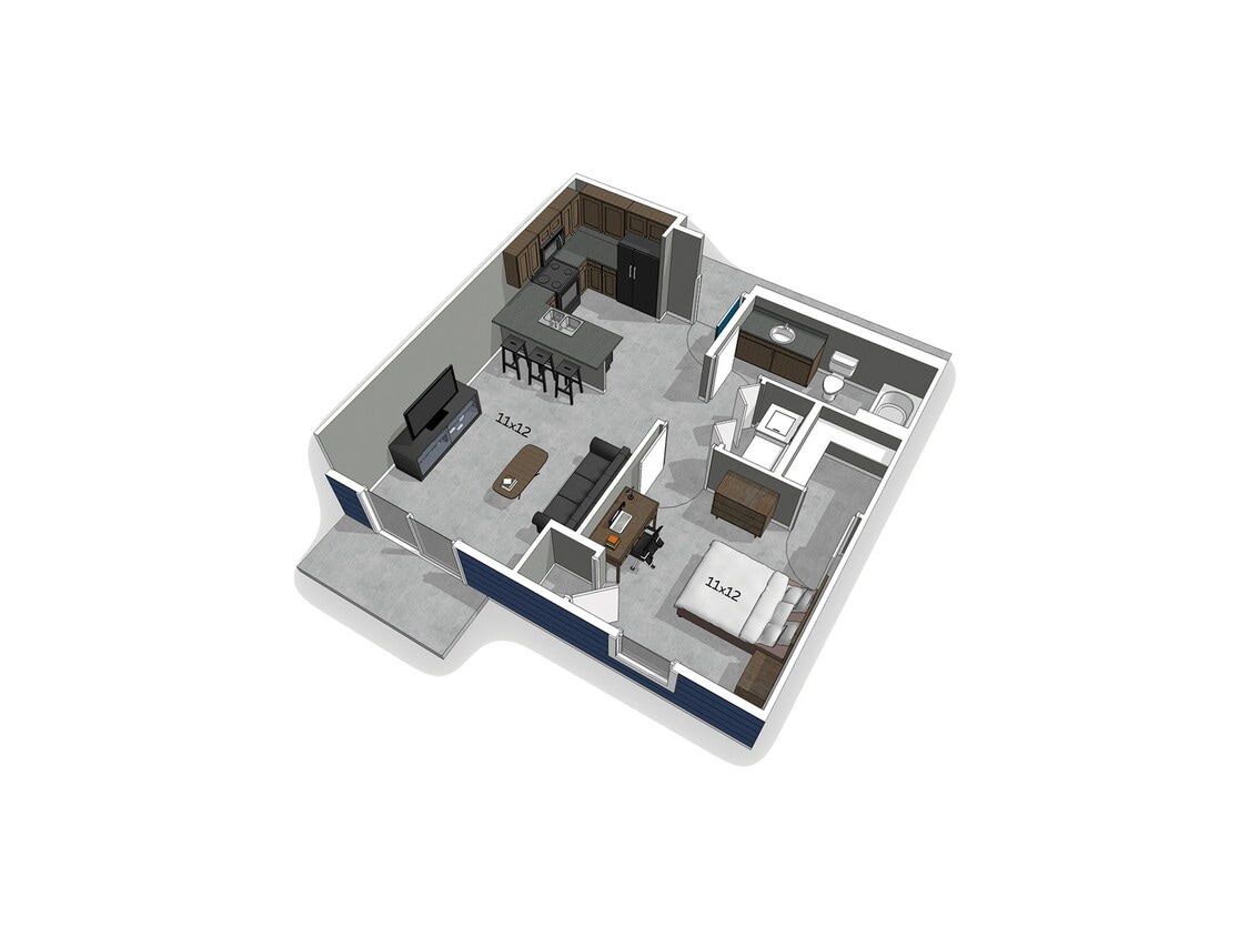 Floor Plan - 1 Bedroom Deluxe
