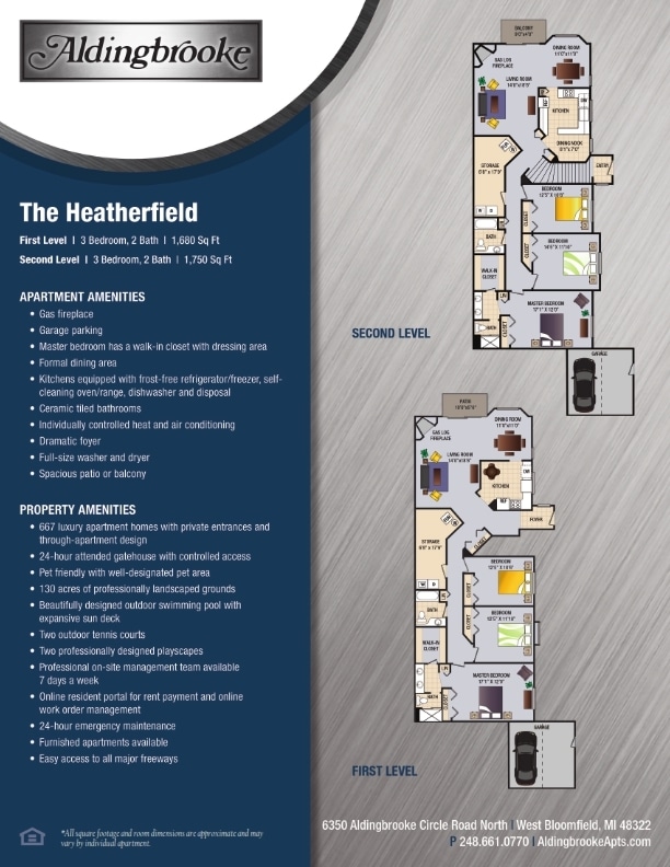 Floor Plan - Heatherfield - includes a 1 car garage
