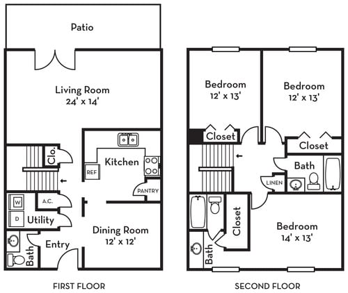 2BR/2BA - 2 Bed | 2.5 Bath - B2TH