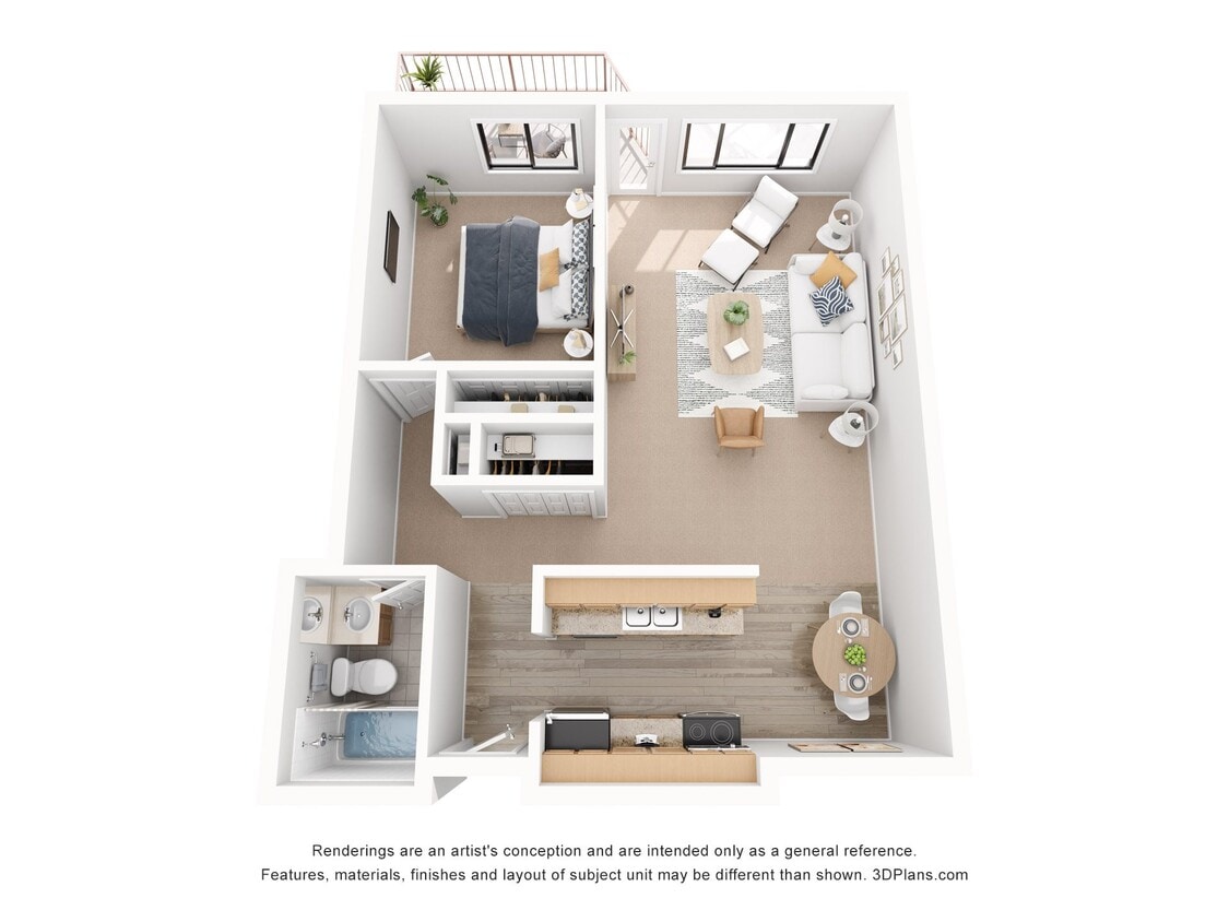 Floor Plan - 1 Bedroom B