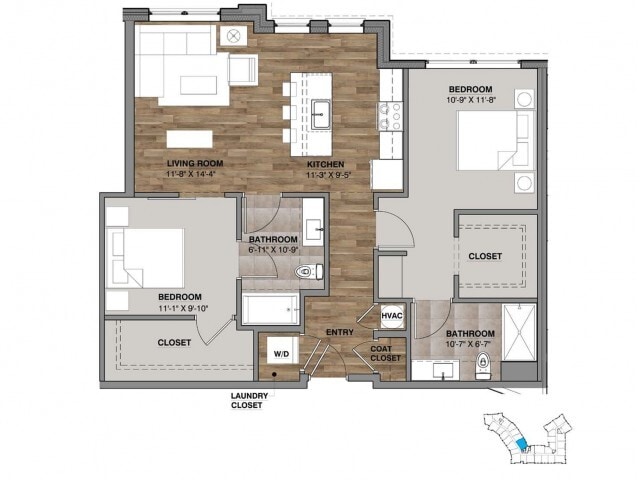 Two Bedroom - Unit R - R