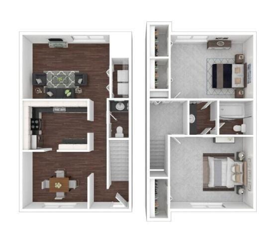 Floor Plan - 2 Bedroom 1.5 Bathroom Upgraded with Washer & D...