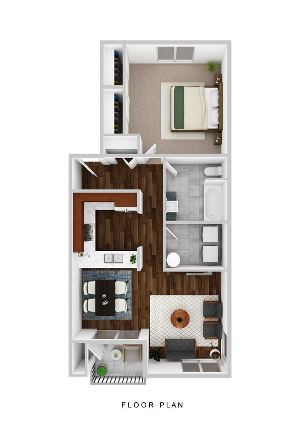 Floor Plan - 1 Bedroom 1 Bath Room