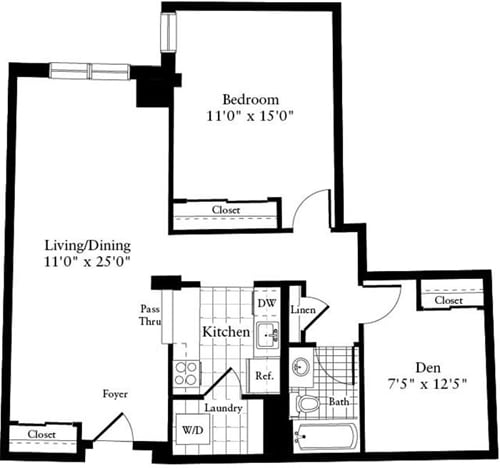 Floor Plan - 1 Bedroom O