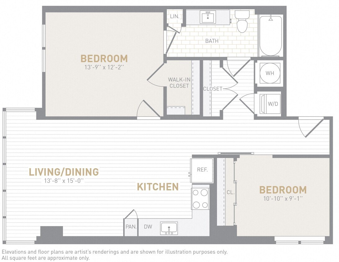 Floor Plan - 2 Bed 1 Bath-C06