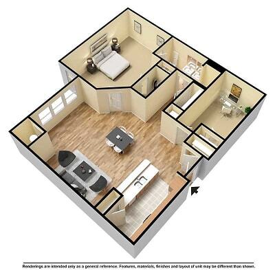 Floor Plan - 2 bedroom 2 bath, 1328 sq ft