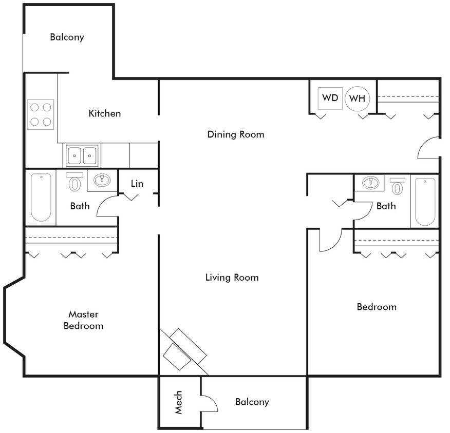 Floor Plan - 2 Bedroom Deluxe