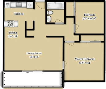 Floor Plan - 2x1
