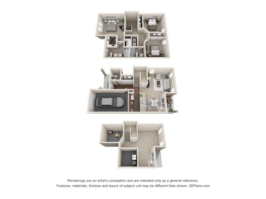 Floor Plan - 3 bedroom 2.5 Bath Townhome walkout finished ba...